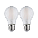 Paulmann LED Filamentlampe Birnenform, E27, 7W, 4000K, 806lm, matt, 2er-Pack