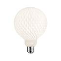 filament lamp globe GLOBE G125 WHITE LAMPION V1 ribbed, with grid G125 matt E27 4,3W 400lm 3000K CRI >80 dimmable