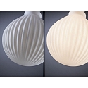 Paulmann filament lamp globe GLOBE G125 WHITE LAMPION V2 ribbed, recessed G125 matt E27 4,3W 400lm 3000K CRI >80 dimmable