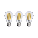 Paulmann 3er Set LED Filament Birnenform ECO-LINE AGL, E27, 4W 3000K 840lm, schaltbar, klar
