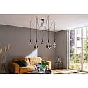Paulmann Pendant luminaire NEORDIC KETIL, 5 flames, 5x E27 max. 20W, individual, black