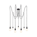 Paulmann Pendelleuchte NEORDIC KETIL, 7-flammig, 7x E27 max. 20W, individuell, schwarz