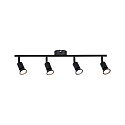 Paulmann Spotleiste CAROLINA, IP44, 4-flammig, 4x GU10 max. 10W (exkl.), Metall, Schwarz matt