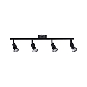 Paulmann Spotleiste CAROLINA, IP44, 4-flammig, 4x GU10 max. 10W (exkl.), Metall, Schwarz matt