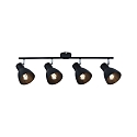 Paulmann spot DAVY 4 flames E27, chrome, black matt dimmable