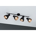Paulmann spot DAVY 4 flames E27, chrome, black matt dimmable