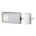 Paulmann LED Batterie-Schrankleuchte SNAP, mit Gleitrolle f�r Schiebet�ren, 4x 1.5V (AAA), 2700K 30lm, Silber