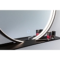 mirror with lighting MIRO � 50CM round, with frame, tunable white, with shelf IP44, black matt 