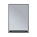 Paulmann LED Leuchtspiegel MIRO, IP44, eckig, 45 x 60cm, mit Ablage + Rahmen, 15W 3000-6500K (Tunable White) 180lm, CRi >90, schwarz