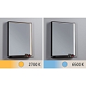 Paulmann LED Leuchtspiegel MIRO, IP44, eckig, 45 x 60cm, mit Ablage + Rahmen, 15W 3000-6500K (Tunable White) 180lm, CRi >90, schwarz