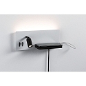 Paulmann LED Wandleuchte SERRA LED Leseleuchte, rechts, 5,5W/2,6W, 2700K, 520lm, IP20, mit USB-C, Anschluss, dimmbar, wei�/schwarz