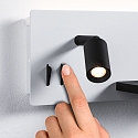 Paulmann LED Wandleuchte SERRA LED Leseleuchte, rechts, 5,5W/2,6W, 2700K, 520lm, IP20, mit USB-C, Anschluss, dimmbar, wei�/schwarz
