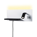 LED Wandleuchte SERRA LED Leseleuchte, links, 5,5W/2,6W, 2700K, 520lm, IP20, mit USB-C, Anschluss, dimmbar, wei�/schwarz