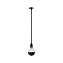 Paulmann Badezimmer-Pendelleuchte RAVI, IP44, 230V, 1x E27 (Mix & Match), Pendel 30-150cm, Metall / Textilkabel, schwarz