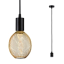 Paulmann Badezimmer-Pendelleuchte RAVI, IP44, 230V, 1x E27 (Mix & Match), Pendel 30-150cm, Metall / Textilkabel, schwarz
