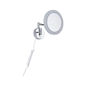 Paulmann mirror with lighting MASUA IP44 - 3X ZOOM 3-fold, round, with flex arm, CCT Switch, tiltable IP44 / IP20, chrome 