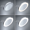 Paulmann mirror with lighting MASUA IP44 - 3X ZOOM 3-fold, round, with flex arm, CCT Switch, tiltable IP44 / IP20, chrome 