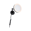 mirror with lighting MASUA IP44 - 3X ZOOM 3-fold, round, with flex arm, CCT Switch, tiltable IP44 / IP20, black matt 