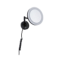 mirror with lighting MASUA IP44 - 3X ZOOM 3-fold, round, with flex arm, CCT Switch, tiltable IP44 / IP20, black matt 