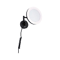 mirror with lighting MASUA IP44 - 3X ZOOM 3-fold, round, with flex arm, CCT Switch, tiltable IP44 / IP20, black matt 