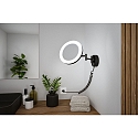 mirror with lighting MASUA IP44 - 3X ZOOM 3-fold, round, with flex arm, CCT Switch, tiltable IP44 / IP20, black matt 