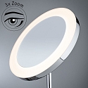 Paulmann mirror with lighting MASUA IP44 - 3X ZOOM 3-fold, round, CCT Switch, with plug, adjustable IP44 / IP20, chrome 