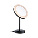Paulmann mirror with lighting MASUA IP44 - 3X ZOOM 3-fold, round, CCT Switch, with plug, adjustable IP44 / IP20, black matt 