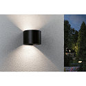 Paulmann battery wall luminaire NYORA UP&DOWN round IP44, black 