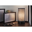 Paulmann table lamp PIA cylindrical, with switch E14, grey, black matt dimmable