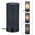 Paulmann table lamp PIA cylindrical, with switch E14, grey, black matt dimmable