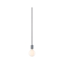 pendant luminaire NEORDIC TILLA with switch, with plug E27 IP20, aluminium, grey dimmable