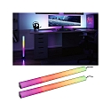 Paulmann LED Leiste Set 2x60cm, 1W, 48lm, USB, Farbwechsel RGB, dimmbar, schwarz