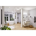 Paulmann mirror with lighting JORA LED square, with switch, with jointed arm, CCT Switch, with plug IP44, chrome, white 