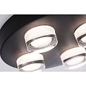 Paulmann LED Bad-Deckenleuchte KAME, IP44, rund, 4-flammig, � 25cm, 18W 3000K 2000lm, schaltbar, starr, schwarz / klar / satiniert