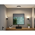 Paulmann LED Bad-Deckenleuchte KAME, IP44, rund, 4-flammig, � 25cm, 18W 3000K 2000lm, schaltbar, starr, schwarz / klar / satiniert