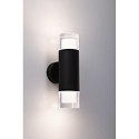 Paulmann LED Bad-Wandleuchte KAME, IP44, zylindrisch, 2-flammig, 9.5W 3000K 460lm, Acryl / Metall, signalschwarz