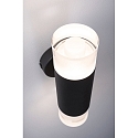 Paulmann LED Bad-Wandleuchte KAME, IP44, zylindrisch, 2-flammig, 9.5W 3000K 460lm, Acryl / Metall, signalschwarz