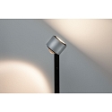 Paulmann LED Steh-Leseleuchte ALDAN mit Stufen-Touchdimmer, 120-150cm, 230V, 15.5W 2700K, schwarz / Alu geb�rstet