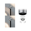 Paulmann LED Steh-Leseleuchte ALDAN mit Stufen-Touchdimmer, 120-150cm, 230V, 15.5W 2700K, schwarz / Alu geb�rstet