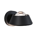 Paulmann LED Wandleuchte SABIK, IP44, Up/Down, 1-seitige Linsenoptik, 9+4W 2700K 390+258lm, drehbar, dimmbar, Schwarz