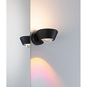 Paulmann LED Wandleuchte SABIK, IP44, Up/Down, 1-seitige Linsenoptik, 9+4W 2700K 390+258lm, drehbar, dimmbar, Schwarz