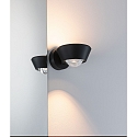 Paulmann LED Wandleuchte SABIK, IP44, Up/Down, 1-seitige Linsenoptik, 9+4W 2700K 390+258lm, drehbar, dimmbar, Schwarz