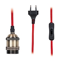 Paulmann pendant luminaire NEORDIC ELDAR with switch, with plug E27, brushed nickel, red dimmable