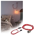 Paulmann pendant luminaire NEORDIC ELDAR with switch, with plug E27, brushed nickel, red dimmable