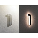 Paulmann LED Solar-Hausnummer, IP44, indirekt, 3000K, 20lm, Akku wechselbar, schwarz, Ziffer 1