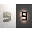 Paulmann solar house number light with accumulator, indirect IP44, black, white matt 