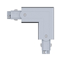 Paulmann Zubeh�r f�r ProRail3 3-Phasen-Stromschiene - L-Verbinder, Erde innen, 230V, Metall / Kunststoff, Silber