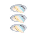 spot AUMUS round, set of 3 IP20, chrome matt dimmable