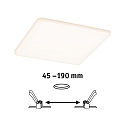 Paulmann LED Einbau-Panel VELUNA VariFit IP44, Eckig, Kunststoff satin, 18.5 x 18.5cm, 17W 3000K 1400lm