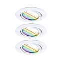 LED Einbauleuchte BASE COIN, 3x4,9W, 3000-6500K, 420lm, IP20, RGBW, schwenkbar, dimmbar Zigbee, wei�